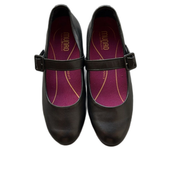 Munro Black Leather MJ Flat Mary Jane Shoes A11-2. Size 8.5M. New without box - Picture 7 of 11
